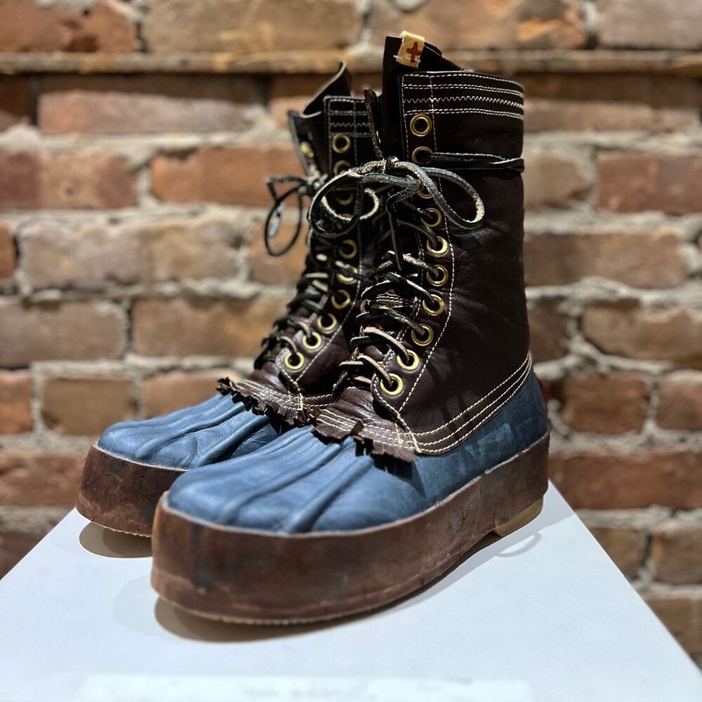 Visvim Decoy Duck Boot Alu-Folk – Blue/Brown – Size US 8